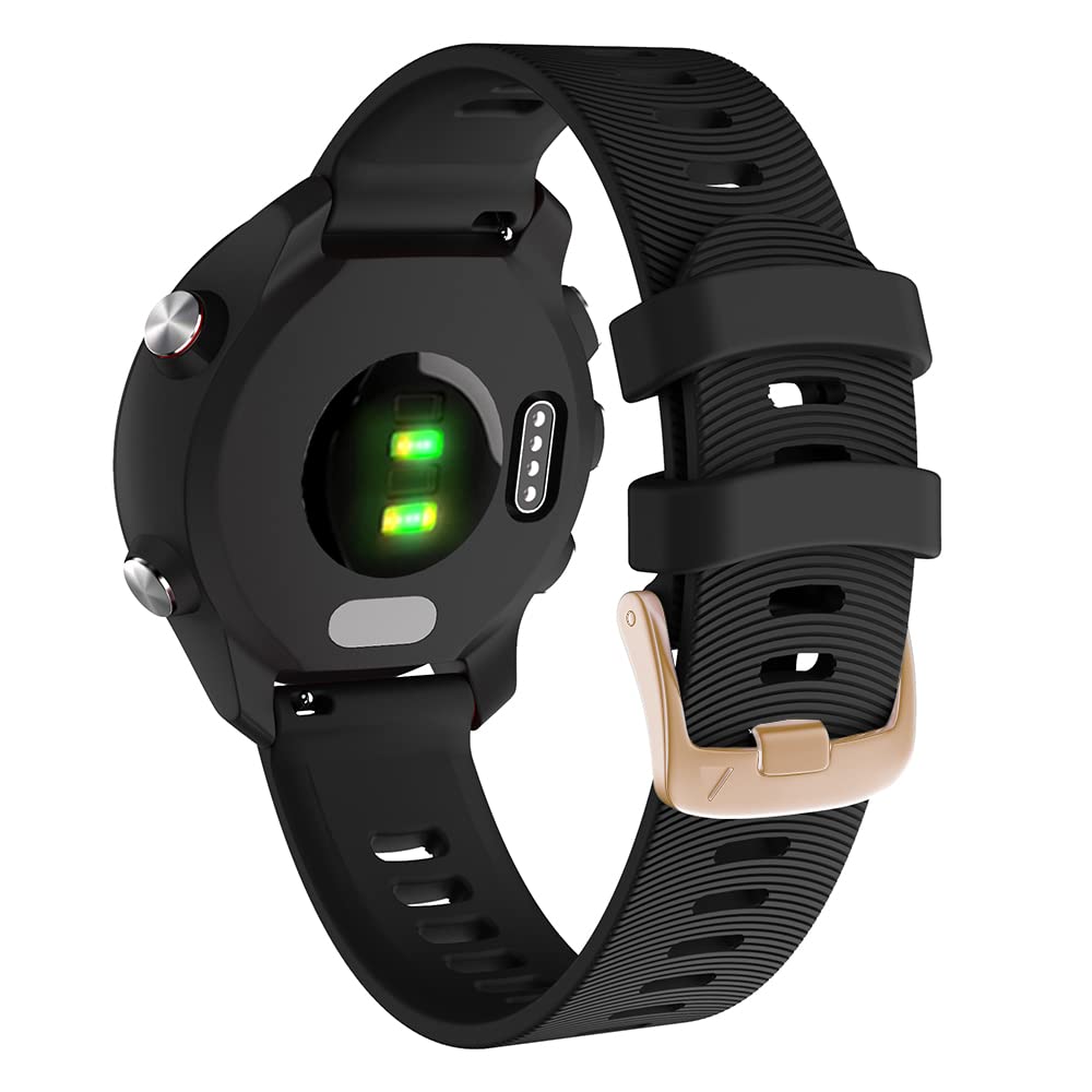 Cierre de acero oro rosa en correa de 20mm para Garmin Forerunner y Venu 2 Plus 8