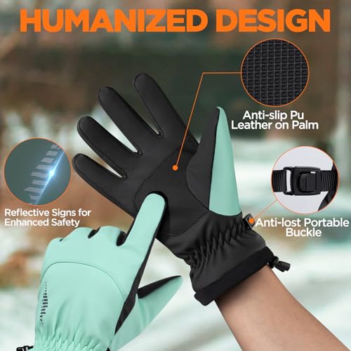 Image of rivmount Winter Waterproof Ski Snow Warm Gloves for Women Men, Windproof Cold Weather Thermal with Touchscreen Fingers, for Running Driving Cycling Hiking Biking Outdoor Sports Daily Work