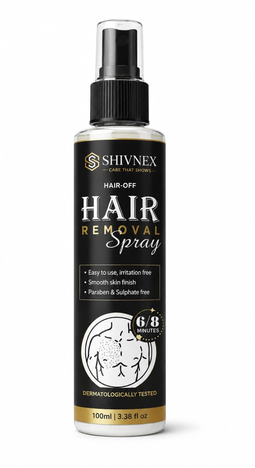 Hair Removal Spray for Body | Painless Hair Remover Cream Spray | Fast Action | No Razor, No Cuts | Aloe Vera & Lemon Formula | Chest, Back, Arms & Legs | 100 ml (Pack1)-image-9
