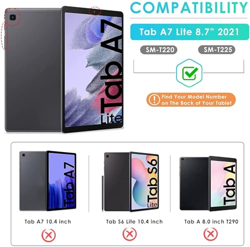 Image of M Cart 360 Degree Rotate PU Leather Stand Flip Case Cover for Samsung Galaxy Tab A7 Lite 8.7 inch 2021 (SM-T220 / T225