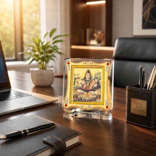 Image of Lord Shiv Shankar Car Dashboard | Showpiece Decor Religious Frame for Pooja, Prayer and Gift