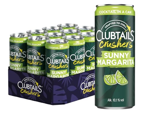 Clubtails | Sunny Margarita | Cocktail in der Dose | Erfrischend mit einem Hauch von Kohlensäure | Fertig gemischt - Ready to drink | Alkoholhaltig (Alk. 10,1% Vol) | 12 x 250 ml Dose