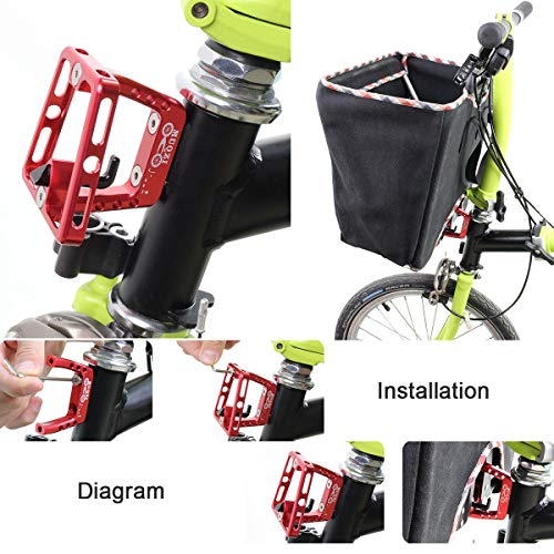 Acessório de bicicleta, Andoer Suporte de suporte frontal para bicicleta em liga de alumínio Suporte