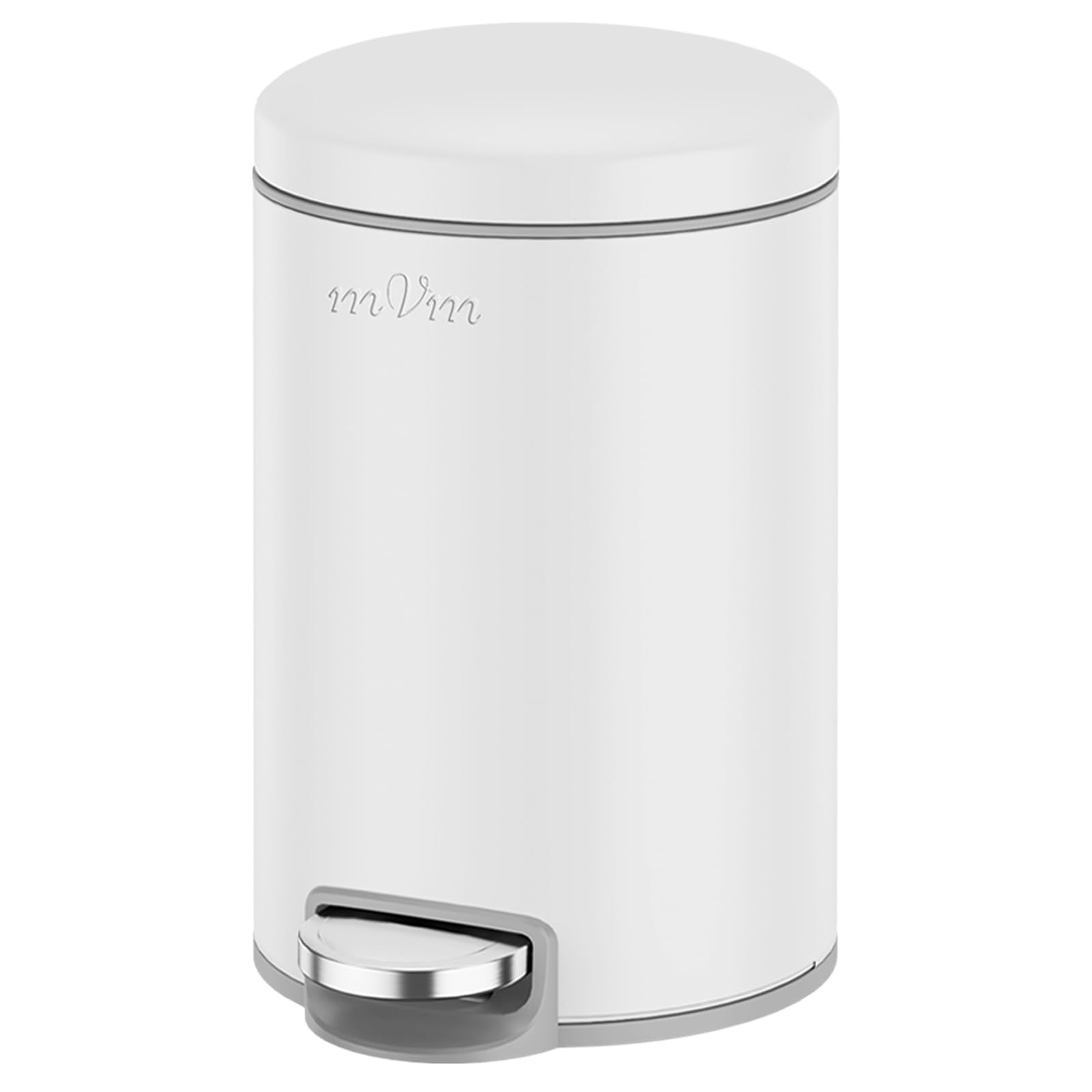 mVm Mülleimer Küche 20L, Mülleimer mit Deckel, Weiß | Soft-Close, Herausnehmbarem Inneneimer, Fingerabdrucksicher & Geruchsdicht, Edelstahl, für Küche, Haus und Büro, Badezimmer