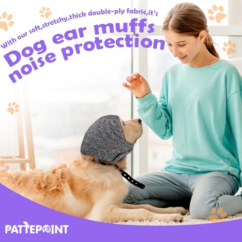EASY JOY Verstellbare Hündohr Muffs Noise Protection, Kleiner Hund Ohrenschützer für Komfort Small Dog Earmuffs,Ohrenschützer für Haustiere, Hunde Hals und Ohren Wärmer Hunde Hoodie Anti Angst Snood
