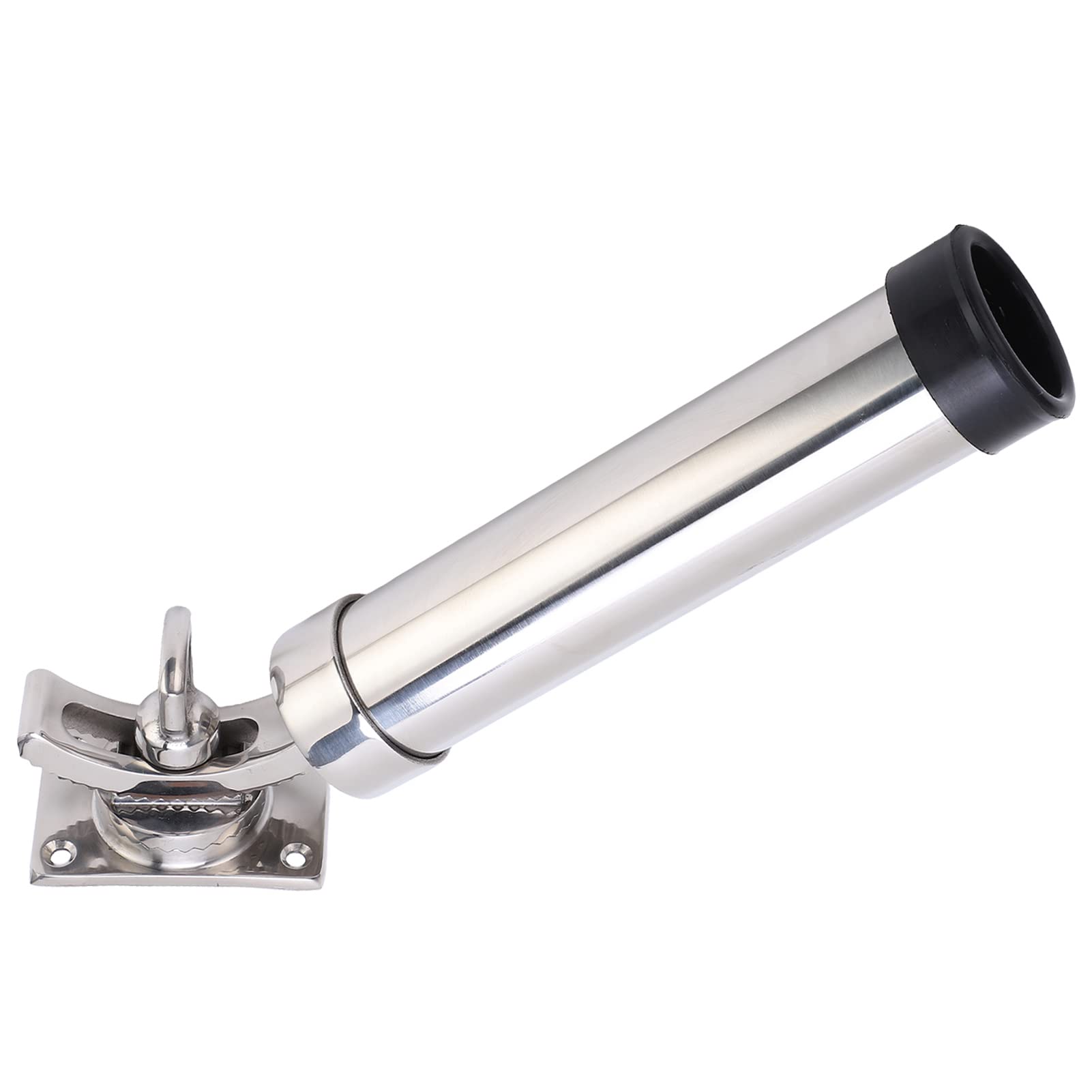 Soporte ajustable para caña de pescar de acero inoxidable de 360 ​​grados para barco, yate, montaje en cubierta marina con funda de goma antideslizante, acero inoxidable 31