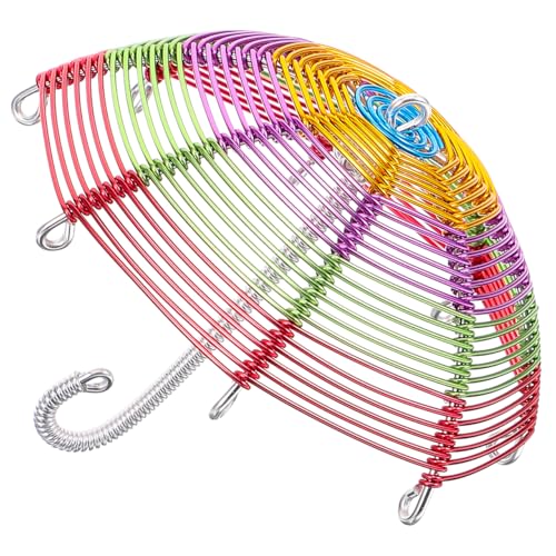 iplusmile Miniatur Regenschirm Modell aus Aluminiumdraht Verstellbar Dekorativer Mini Schirm für Micro Landschaft Handgefertigtes DIY Zubehör Farbiger Schirm mit Silbernem Zufällige Farbe