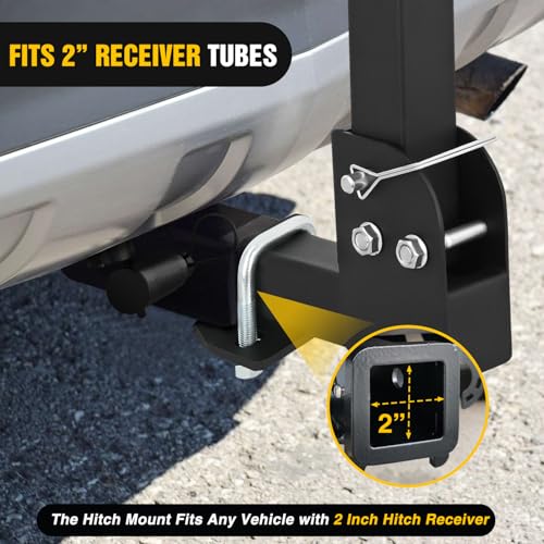 Image of Nilight Trailer Hitch Spare Tire Carrier Adjustable Hitch Spare Tire Mount for Truck SUV ATV UTV for 2 Inch Receiver Fits 4 & 5 & 6 Lugs Trailer Wheels
