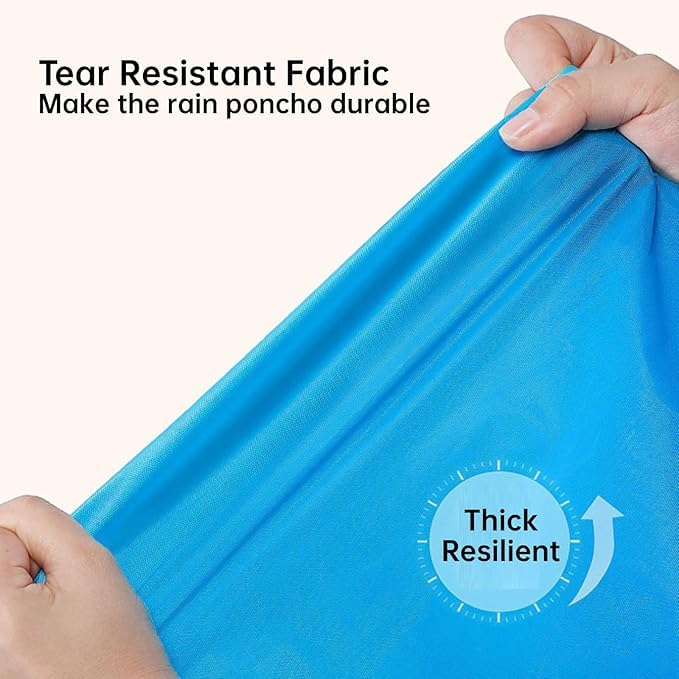 Rain Ponchos for Adults Reusable, Portable Raincoat with Hood, 2-Pack Rain Coat for Emergency - Image 6