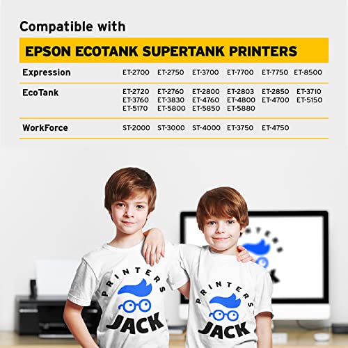 Image of Printers Jack Sublimation Ink Refill 140ml x 4 for Supertank Printers ET-2720 ET-2760 ET-2750 ET-4700 ET-3760 560ml /Anti-UV /Upgrade Version /ICC Free
