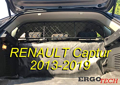 ERGOTECH Divisorio Griglia Rete Divisoria per Renault Captur (2013-2019) RDA65-XS, per Trasporto Cani e Bagagli