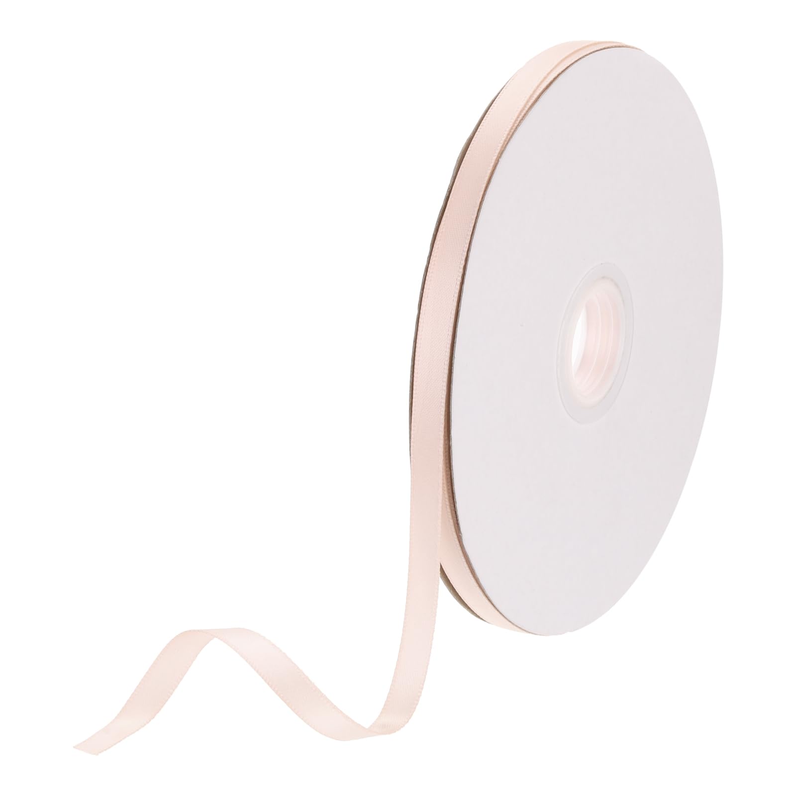 DMiotech 6mm Satin Ribbon 46m/150ft Thin Double Face Fabric Grosgrain Ribbon for Gift Wrapping Floral Hair Flower Bouquet Apricot