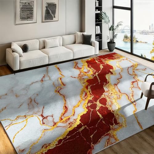 Tapete decorativo blanco y dorado 5x7ft de franela miniatura 2