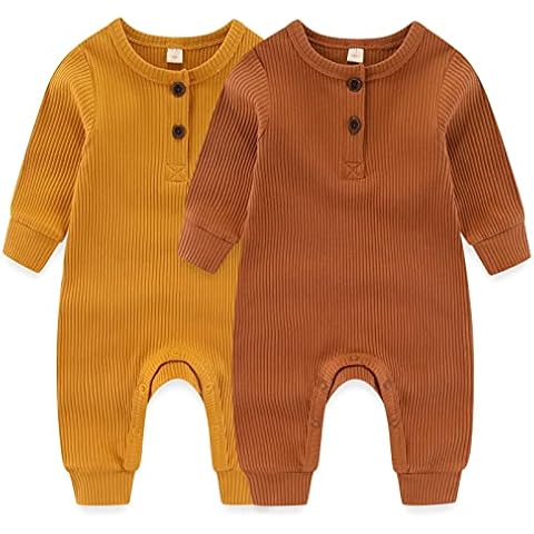 MAMIMAKA Unisex Newborn Baby Romper Cotton Onesies Pajamas Footless Jumpsuit, 9-12 Months Cover