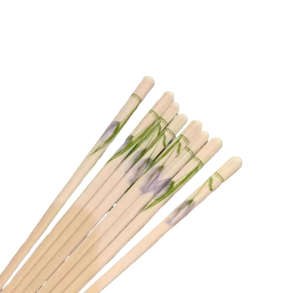 Lot de 4 paires de baguettes chinoises en céramique de qualité supérieure pour usage domestique Blanc