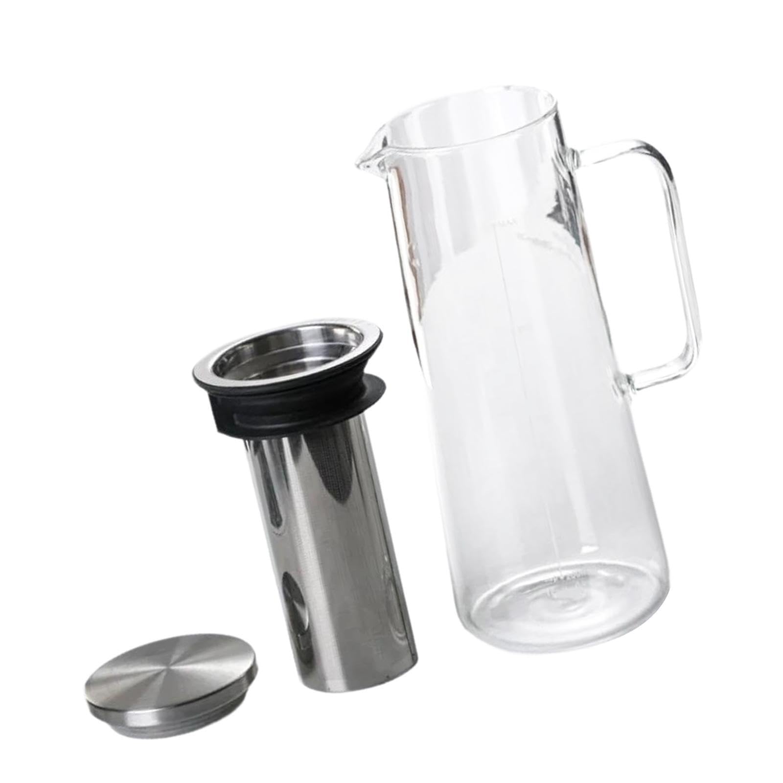 Jarra para cafetera de café frío hermética en vidrio resistente para nevera