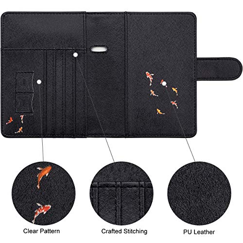 Image of WALNEW Passport Holder for Travel, RFID Passport Cover Wallet for Women Men, PU Leather Passport Book Card Holder Case with Pen (Buckle Closure, Buckle-Carp)