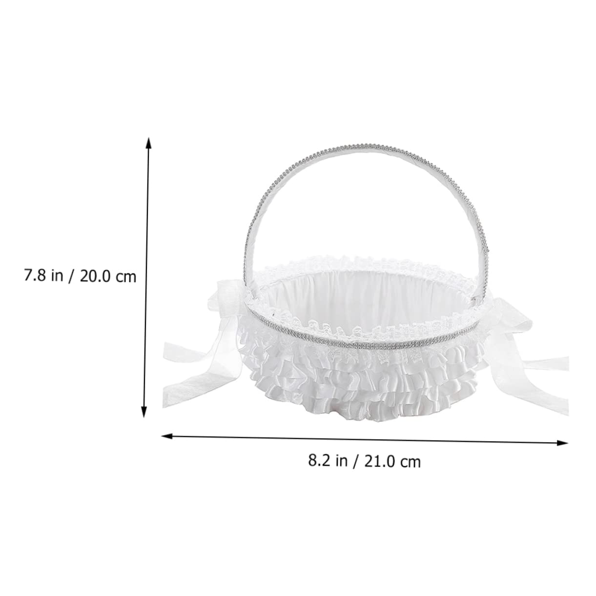 MAGICLULU 2st Blumenkorb Zur Hochzeit Träger Mädchenkorb Für Die Hochzeit Gefälschte Blumen Mädchen Kleiden Sich Girlanden Bausatz Dekorativ Anordnung Hochzeitstischdekoration Weiß Spitze