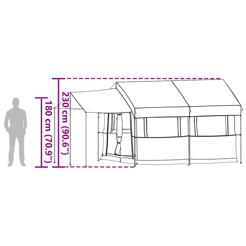 Tente familiale pour personnes - Vert et blanc - Polyester 185T imperméable avec revêtement en polyuréthane - Pour camping, jardin, plage, extérieur - Protection contre la pluie