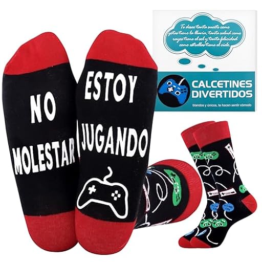 Rebundex Gamer Regalos Originales para Hombre Regalos Frikis para Hombres, Calcetines Hombre Divertidos Antideslizantes, Regalos para Hombre Novio Padre Adolescente | Ya disponible en tu tienda friki favorita! En mundofriki.es!