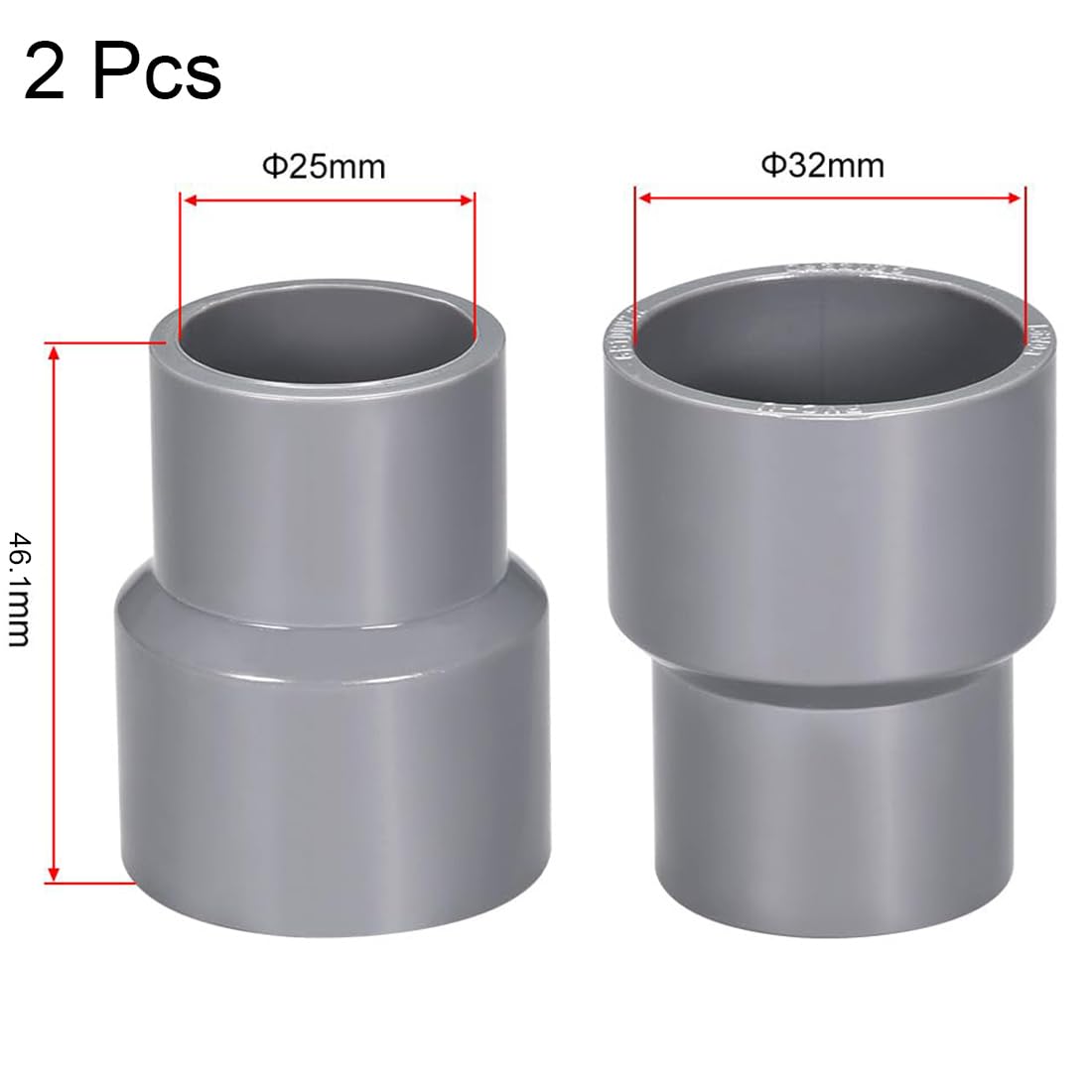 TA-VIGOR 2Pcs PVC DWV Reducing Coupling - Image 2