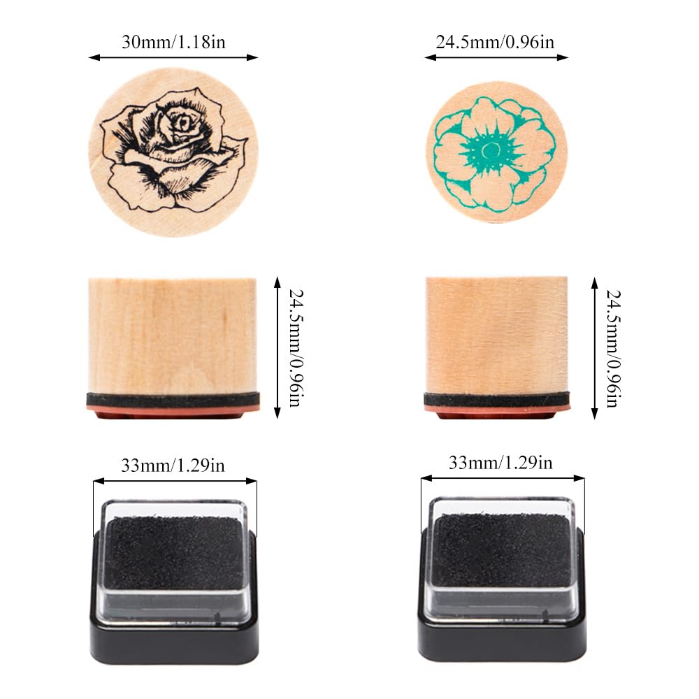 Timbri in Legno Farfalla Fiori Vintage Set in Gomma per DIY Scrapbooking Artigianato