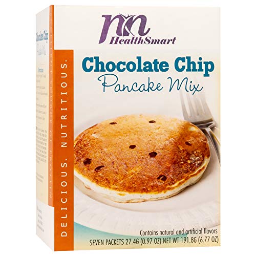HealthSmart High Protein Chocolate Chip Pancakes Mix, 15g Protein, Low Calorie, Low Carb, Low Fat, Low Sugar, Healthy Diet Breakfast, KETO Friendly, Ideal Protein Compatible, 7 Count Box