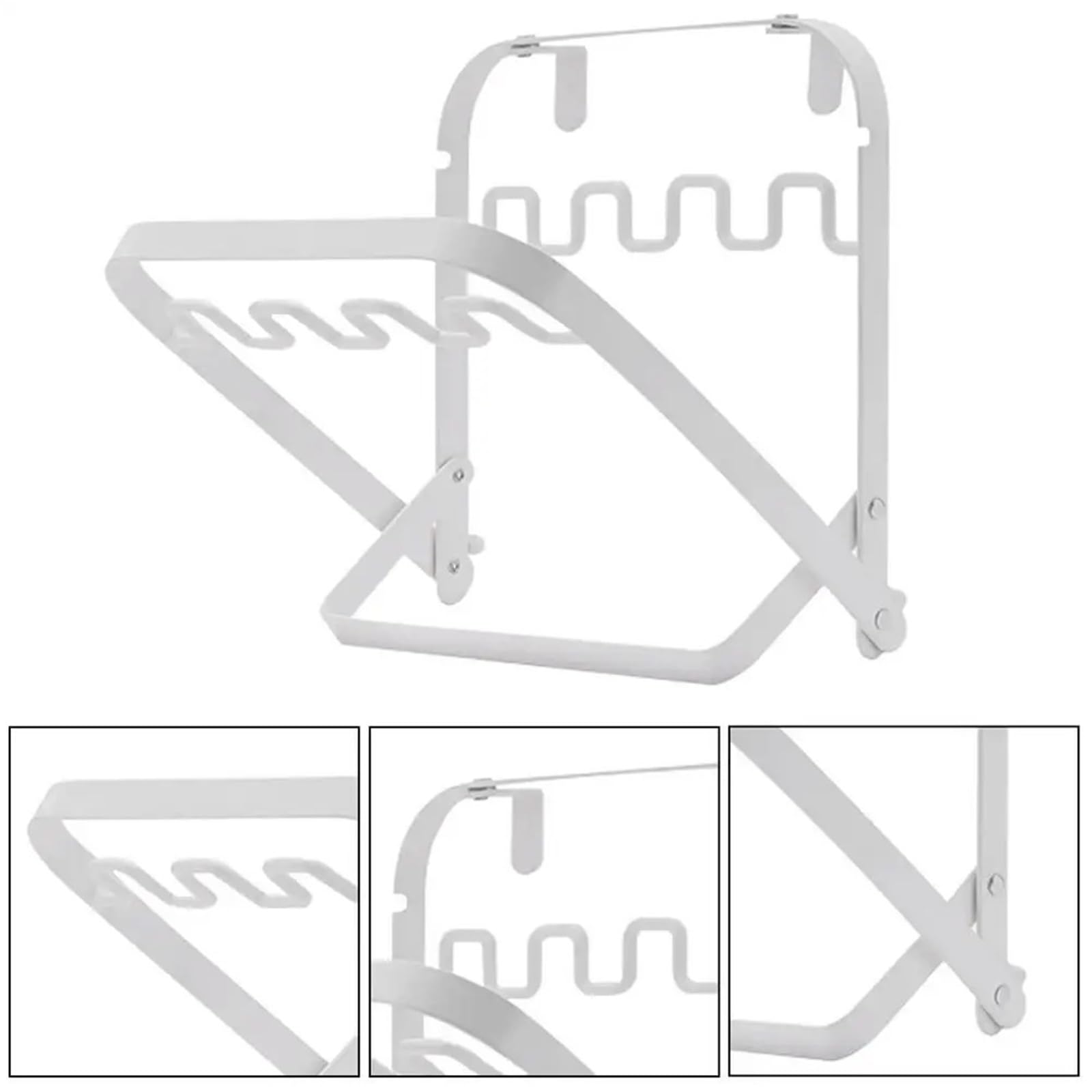 Soporte for Bolsa de Basura, Estante for Plegable Metal, Soporte for, clasificación residuos for el hogar, Cocina, Camping para Bolsas(White)