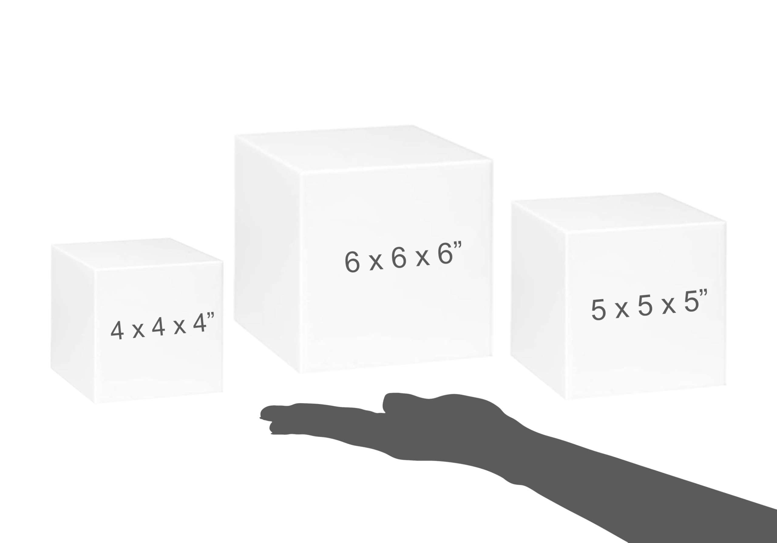 Red Co. Lot de 3 cubes en acrylique blanc brillant avec fond creux – Lot de 2