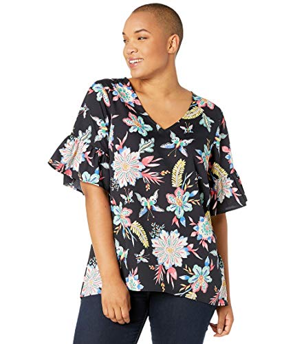 Preisvergleich Produktbild Junarose Damen Nazaria Short Sleeve Blouse Hemd, Black Beauty, 54