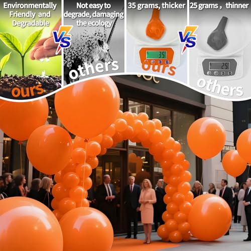 Image of Orange Balloons 9pcs, 36 Inch Large Orange Balloons for Balloon Garland Arch as Birthday Party Decorations, Wedding Decorations