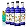 Monin - Premium Blue Curacao Syrup | Iconic Blue Hue & Zesty Sweetness for Cocktails & Creations | No Artificial Flavors Or Preservatives (BPA Free Bottles, 33.8 fl oz, 4-pack)