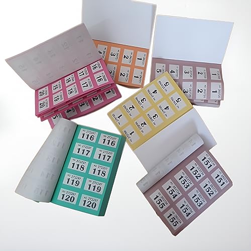 CareStarz 1-500 libri di biglietti della lotteria - 6 x Libri di biglietti guardaroba - Lucky Draw Tombola Draw, estrazione a premi ed eventi di beneficenza.