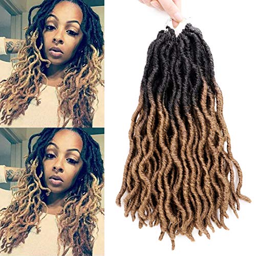 GX Beauty Nu Locs 12 Inch Faux Locs Crochet Hair 6pcs/Lot Goddess Locs Crochet Braids Hair Extensions Synthetic African American Twist Braiding Hair(T27#)