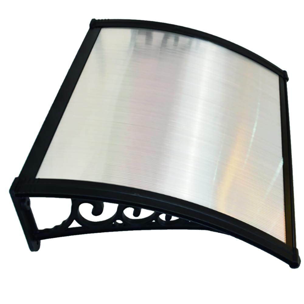 Verdelook | Pensilina Naxos Alveolare, Pensilina 150X100 Cm, Colore Nero/Trasparente, Tettoia Porta Di Casa, Copertura Ingresso Ad Arco, Modulabile Ed Estensibile, Con Braccetti Da 100 Cm - 4