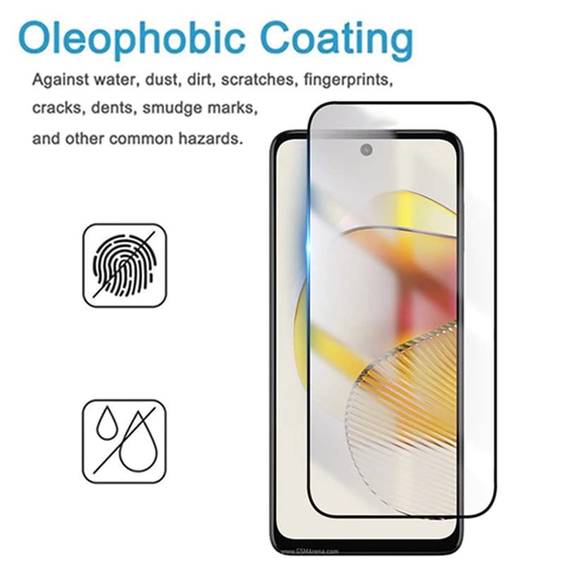 Image of Casodon 5D Tempered Glass Screen Protector Guard for Moto G73 5G with Easy Installation Kit - Black