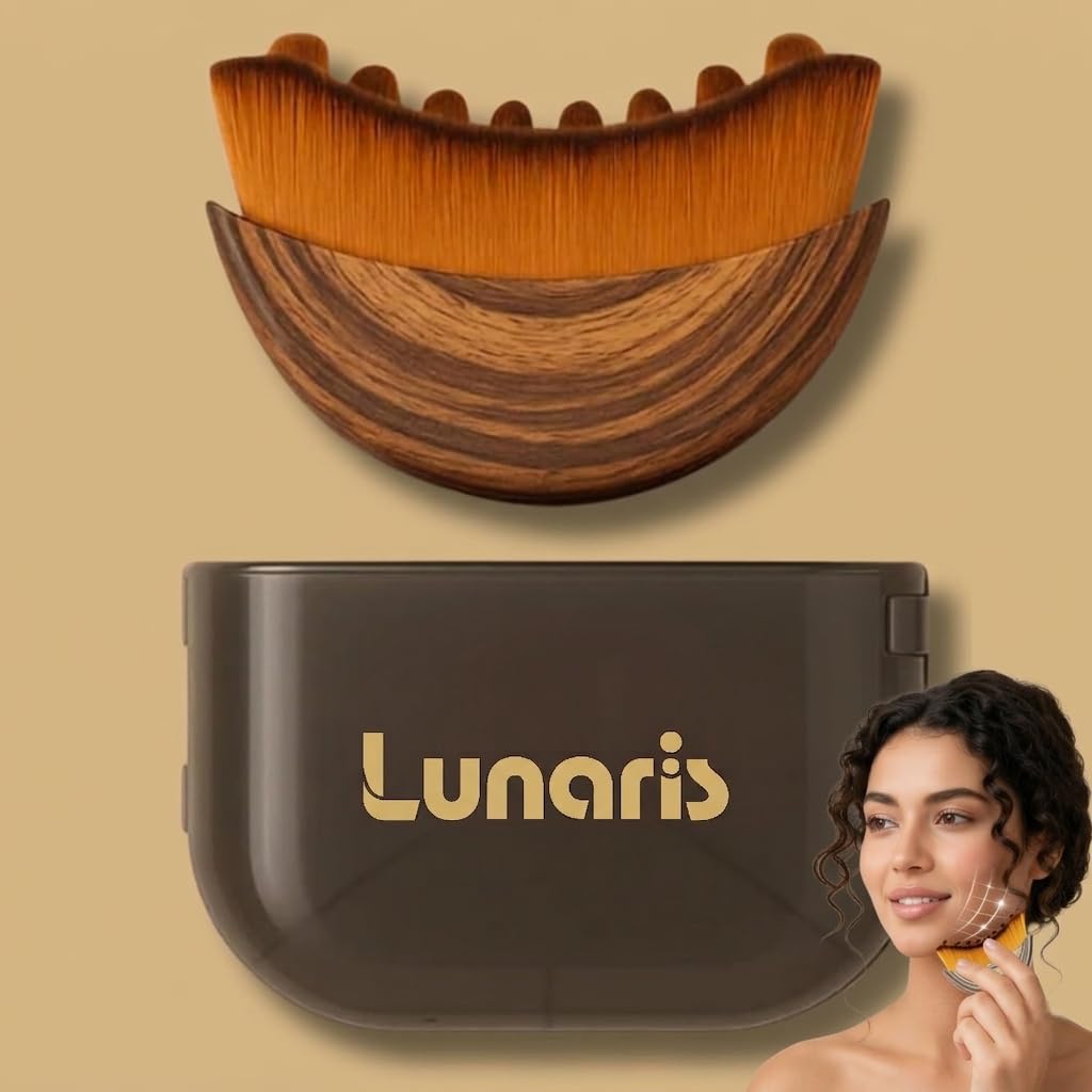 Lunaris New Lymphatic Contour Face Brush | Facial Massager for Jawline, Chin & Neck | Natural Makeup Brushes with Durable Soft Bristles | for Sculpting, Drainage, Puffiness Reduction & Smoother Skin-picture-12