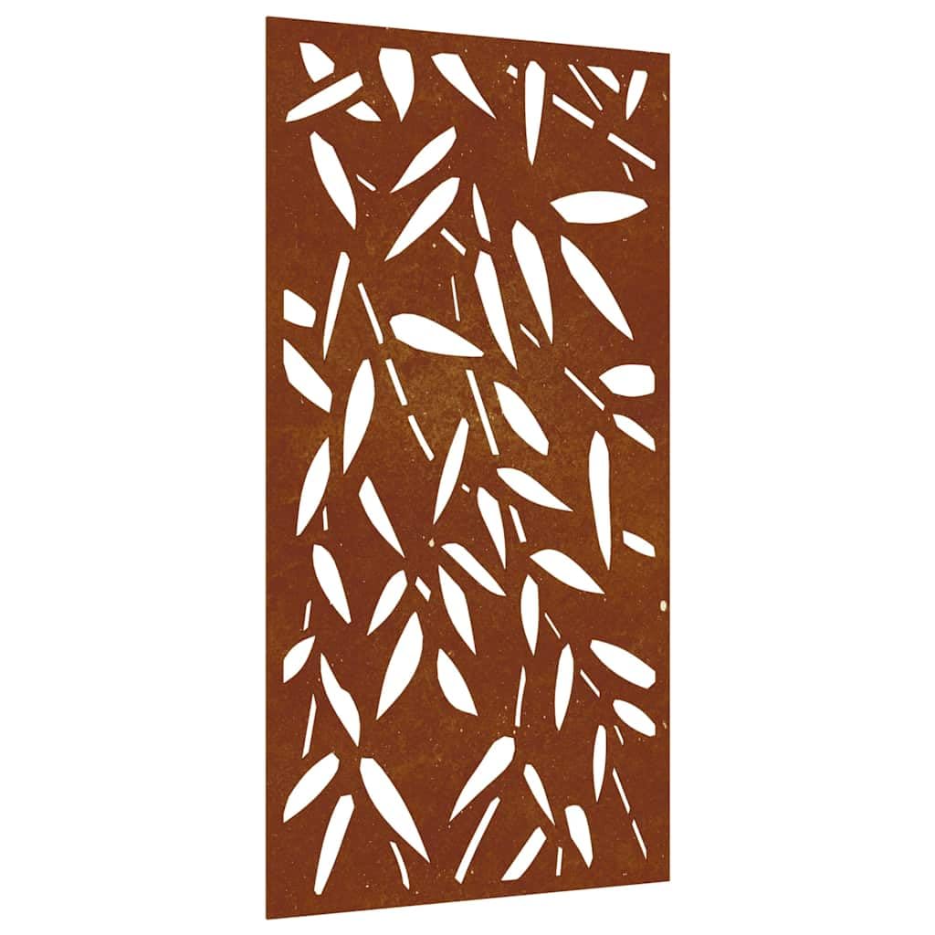 HPUYRFG Dekoracja ścienna do ogrodu ze stali Cortena, 105 x 55 cm, z wzorem liścia bambusa, wydrążony, metalowy, obraz ścienny do użytku na zewnątrz, trwała, odporna na warunki atmosferyczne dekoracja