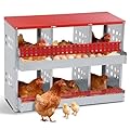 Chicken Nesting Boxes for Chicken Coop, 6 Compartments Wall-mountable Chicken Laying Boxes Easy Egg Collection with Ventilated Design, Weatherproof Galvanized Steel Metal Roosting Boxes