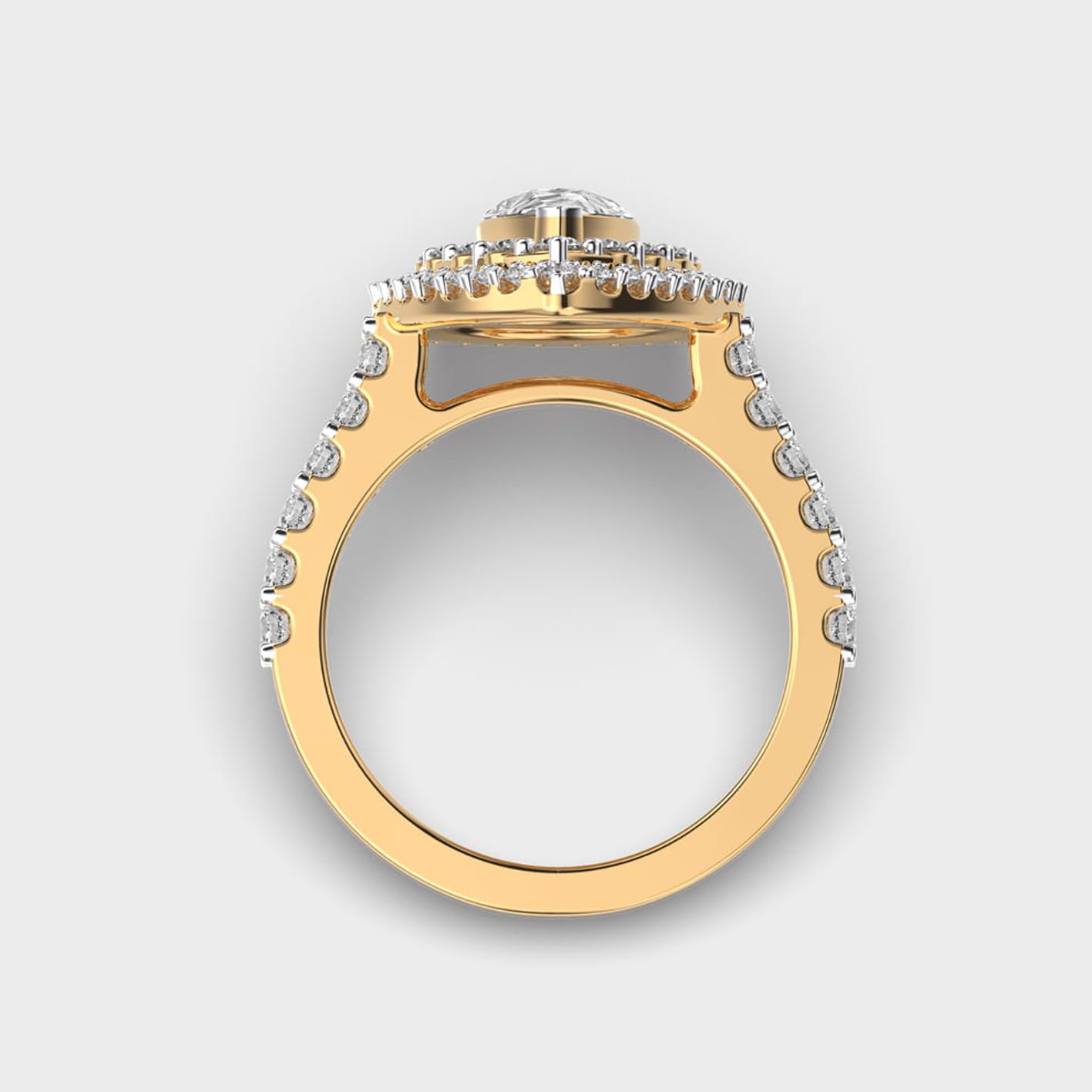 Anello dell'eternità in argento sterling 925 tempestato di fantasia | placcato oro | con moissanite, anelli di lusso multiforme fatti a mano per donna | LKJR_0092