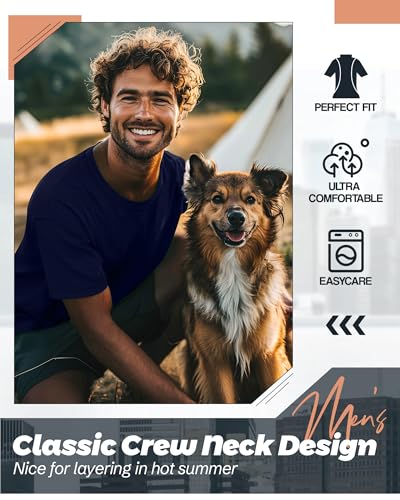 Ficerd 3 Pack Men's Big and Tall Shirts Short Sleeve Cotton Tee Crew Neck Basic Casual Top Loose Fit Summer T Shirts4