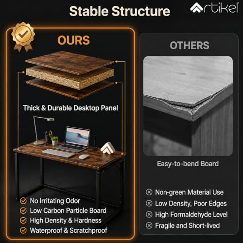 Image of Artikel Foldy Wooden Foldable Study Table Computer Desk for Home Office| Compact Portable Writing Desk for Students, Adults| No Assembly Folding Laptop Table, Workstation & PC Desktop Tables 80*40cm