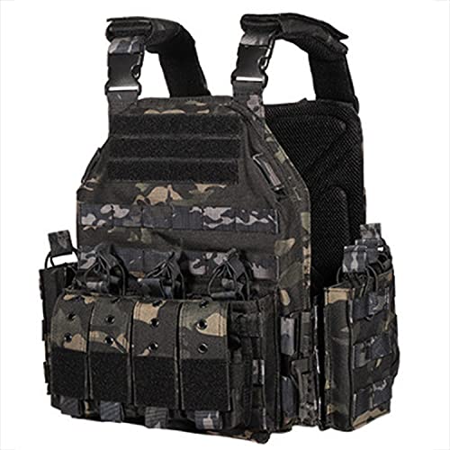 WZFANJIJ Taktischer Plattenträger Weste, Modular Quick Release Taktische Weste für CS-Spiele, Armeefans, Aktivitäten im Freien usw,camouflage2 Cover