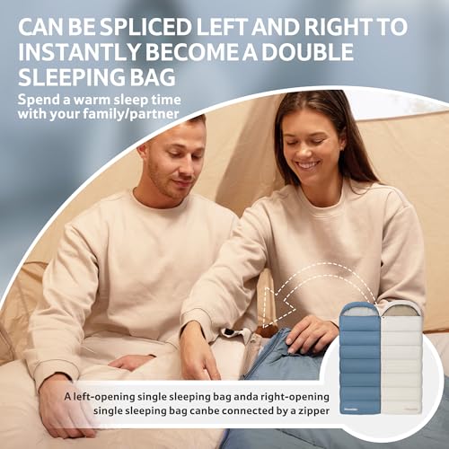 Naturehike bolsa de dormir convertible para adultos, forro de franela desmontable, se puede unir para bolsa doble, convierte en manta chal para camping, senderismo, oficina y hogar miniatura 5