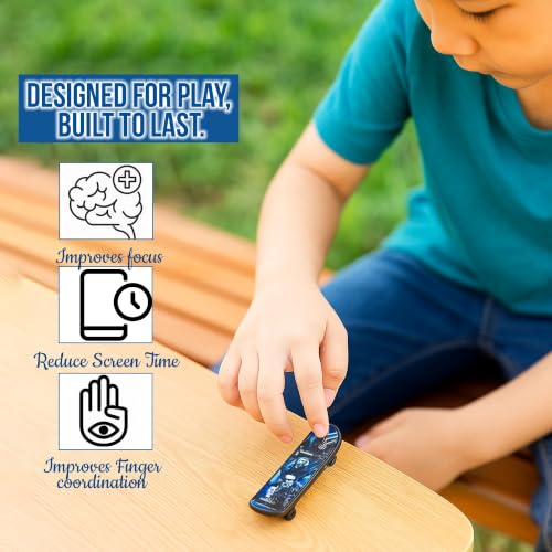 Image of TecoKart 2Pcs Luminous Finger Skateboard Toy with Projection Pattern | Mini Finger Board for Kids | Educational Toy, Pocket Skateboard for Boys & Girls | Gift for 5+ Years (Random Color)