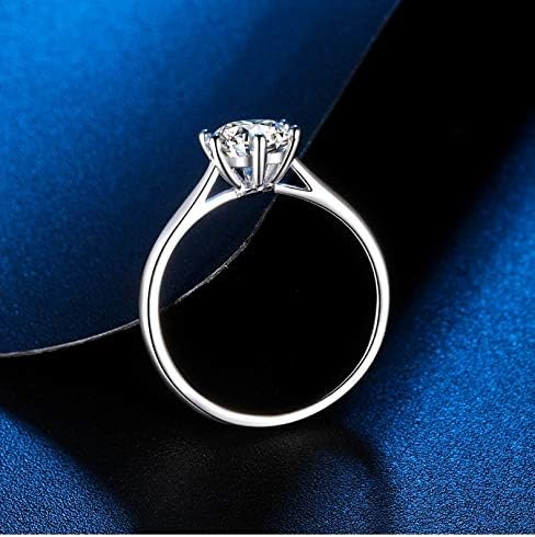 Miniatura 5 de Anillos de moissanita para mujer, anillo de compromiso de moissanita solitario de seis puntas, anillo de compromiso clásico de 1 a 3 quilates para