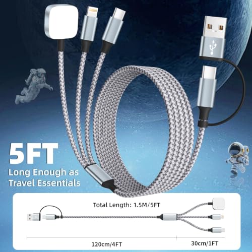 Image of Travel Essentials 3 in 2 Multi Charging Cable for iWatch Charger /IP /USB-C
