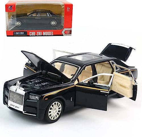Image of DEOXY 1:32 Scale Die-Cast Rolls Royce Phantom Metal Pullback Car Toy with 6 Openable Doors, Lights, and Sounds for Boys Gift (Multicolor)
