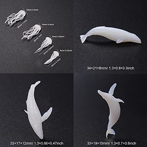 NA Woohome 16pcs 3D Epoxy Silicone Molds for Jewelry Casting Mini Cruise Ship Whale Jellyfish, White-diver - Image 3