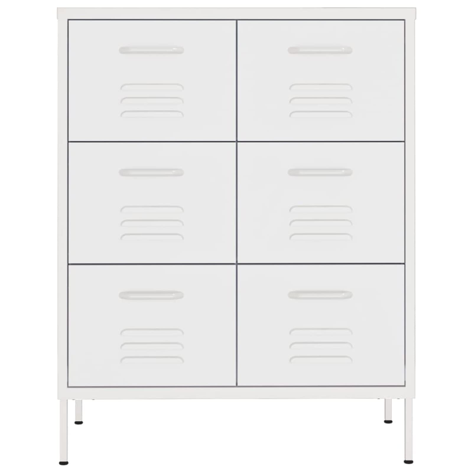 Cassettiera Bianca 80x35x101,5 cm in Acciaio,Cassettiera,Cassettiera Salvaspazio,Cassettiera Scrivania,Cassettiera Camera da Letto(SPU:336152)